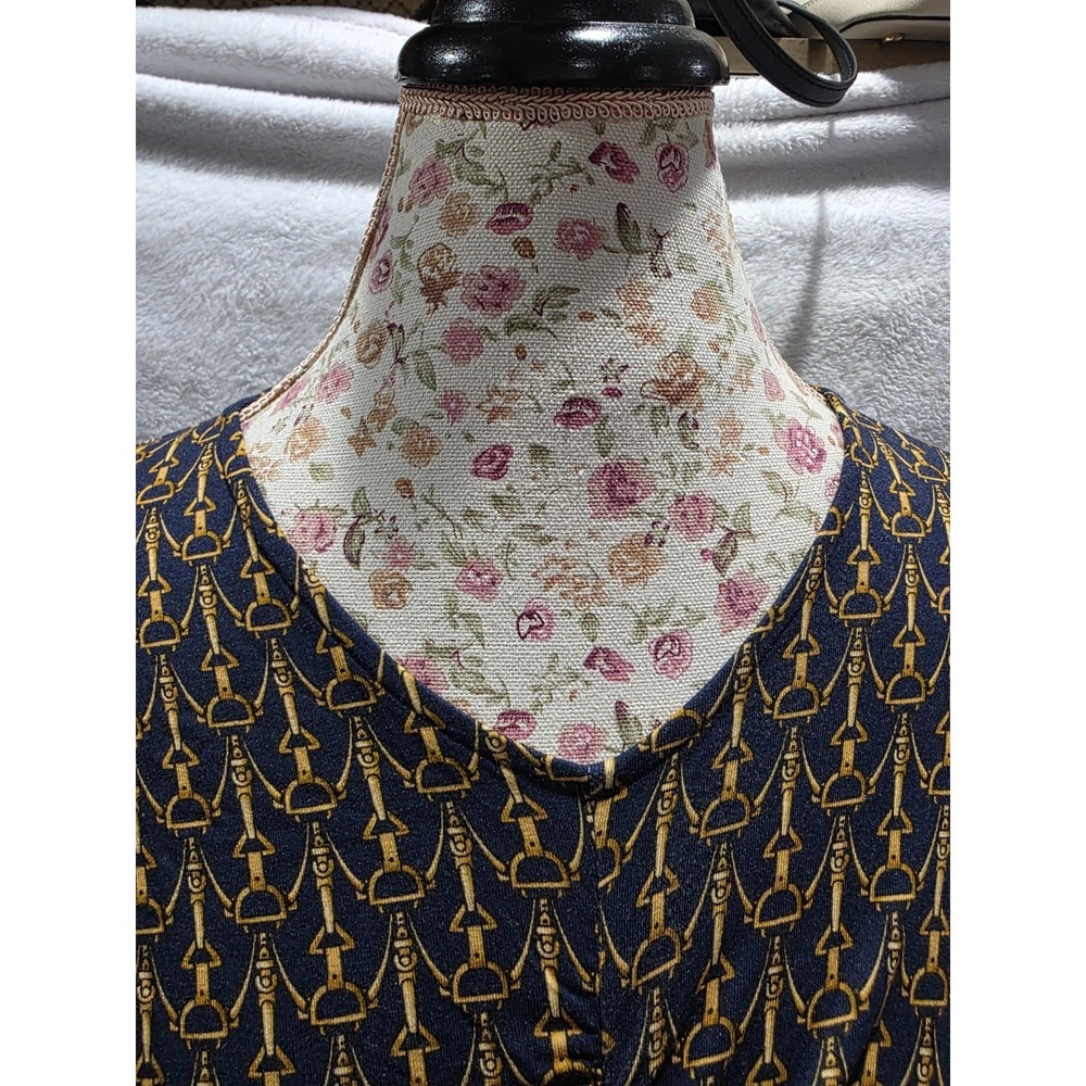 Veronica Beard Neeta Ruched Long Sleeve Top Horsebit Equestrian Classic V Neck M - Picture 11 of 13